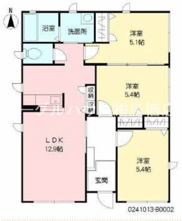 シャーメゾン元町B棟の物件間取画像